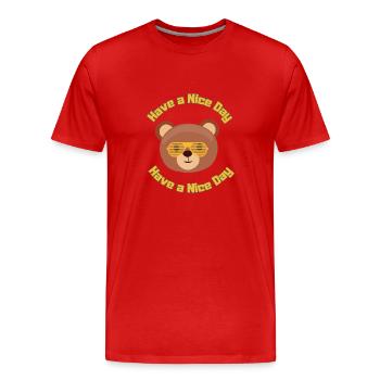 Bonne journée - T-shirt bio Premium Homme - rouge - Devant - Damien (186cm)
