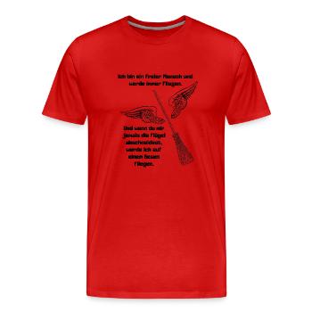 Je suis une personne libre et je volerai toujours. - T-shirt bio Premium Homme - rouge - Devant - Damien (186cm)