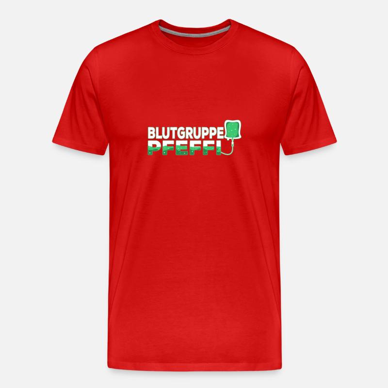Blutgruppe Pfeffi - Männer Premium Bio T-Shirt - Rot
