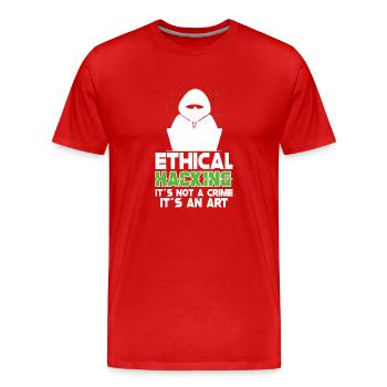 Analyste en piratage éthique Cybersécurité éthique - T-shirt bio Premium Homme - rouge - Devant - Damien (186cm)