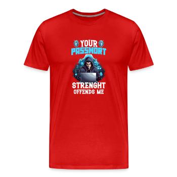 Analyste en piratage éthique Cybersécurité éthique - T-shirt bio Premium Homme - rouge - Devant - Damien (186cm)