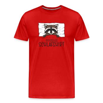Offizielles Schlafshirt Waschbär, Schlafanzug - Männer Premium Bio T-Shirt - Rot - Vorne - Damien (186cm)