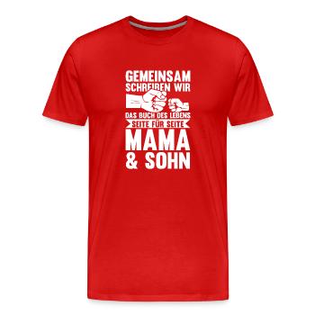 Mutter Muttertag Mama und Sohn - Männer Premium Bio T-Shirt - Rot - Vorne - Damien (186cm)