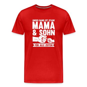Mutter Muttertag Mama und Sohn - Männer Premium Bio T-Shirt - Rot - Vorne - Damien (186cm)