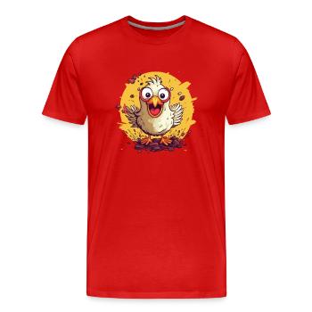 Chicken Chickens Chicken Owner Crazy Chicken - Men's Premium Organic T-Shirt - red - Front - Damien (186cm)