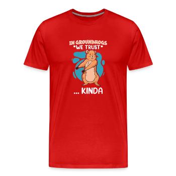 Groundhog Day Enthusiasts 2024, February 2 - Men's Premium Organic T-Shirt - red - Front - Damien (186cm)