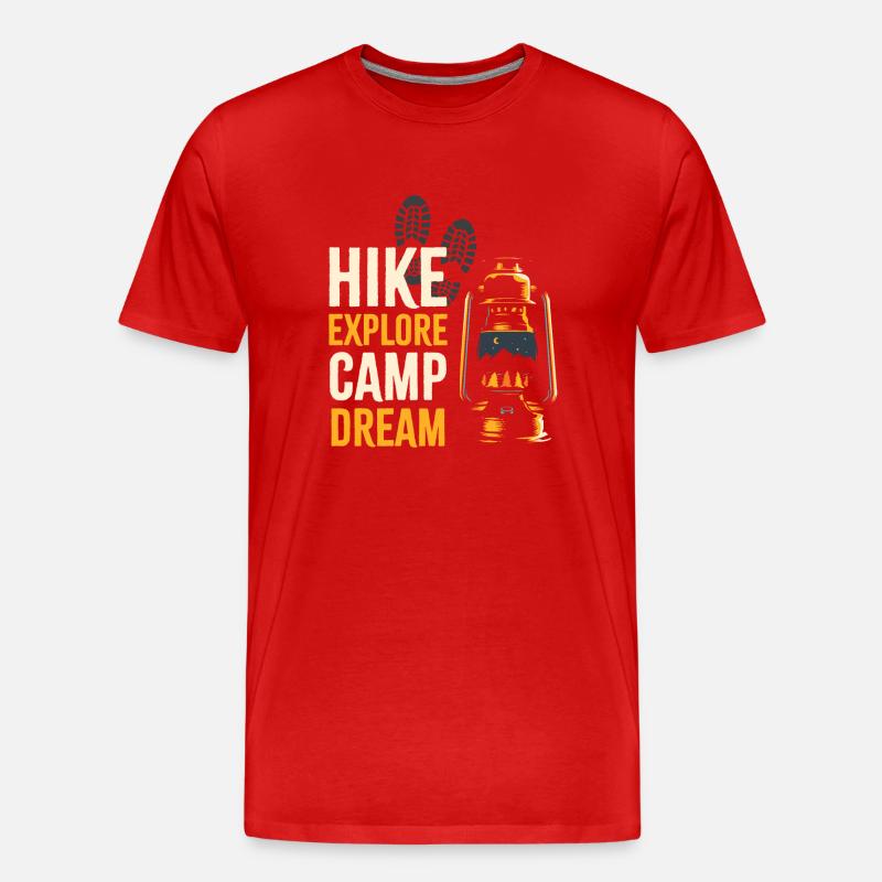 Hike explore camp dream - Männer Premium Bio T-Shirt - Rot