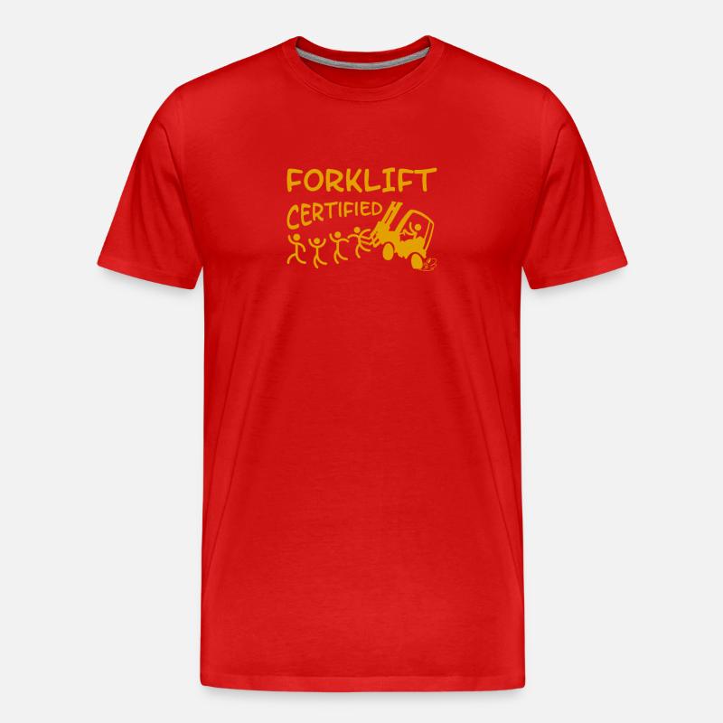 Gabelstaplerfahrer Lagerleiter Lagerist Berufe - Männer Premium Bio T-Shirt - Rot