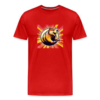 Groundhog Day Enthusiasts 2024, February 2 - Men's Premium Organic T-Shirt - red - Front - Damien (186cm)