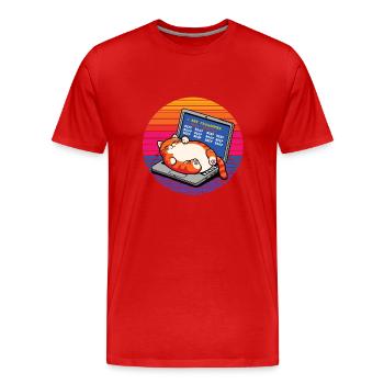 Ich bin Programmierer, fette schlafende Katze - Männer Premium Bio T-Shirt - Rot - Vorne - Damien (186cm)