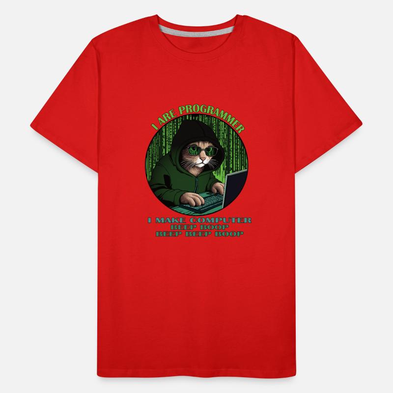 Ich bin Programmierer, grün, Programmierkatze Männer Premium Bio T-Shirt