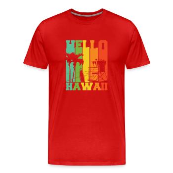 Silhouette d’ Aloha - T-shirt bio Premium Homme - rouge - Devant - Damien (186cm)