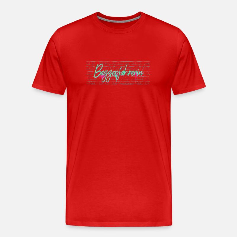 Bagger-Fahrer Abschluss-Geschenk Baggerfahrerin - Männer Premium Bio T-Shirt - Rot