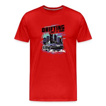 La dérive n’est pas un crime - cadeau d’amoureux de la voiture - T-shirt bio Premium Homme - rouge - Devant - Damien (186cm)