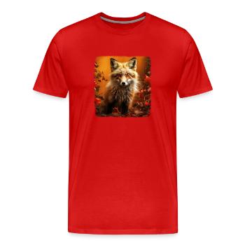 Foxes realistic fox - Men's Premium Organic T-Shirt - red - Front - Damien (186cm)