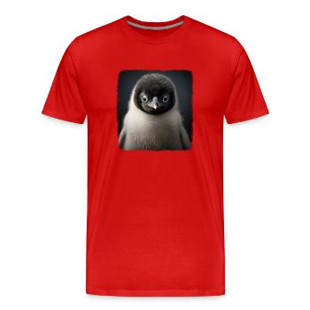 Penguins Realistic Penguin - Men's Premium Organic T-Shirt - red - Front - Damien (186cm)