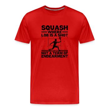 Joueur de squash Joueur de squash Joueur de tennis Raquetball Spor - T-shirt bio Premium Homme - rouge - Devant - Damien (186cm)