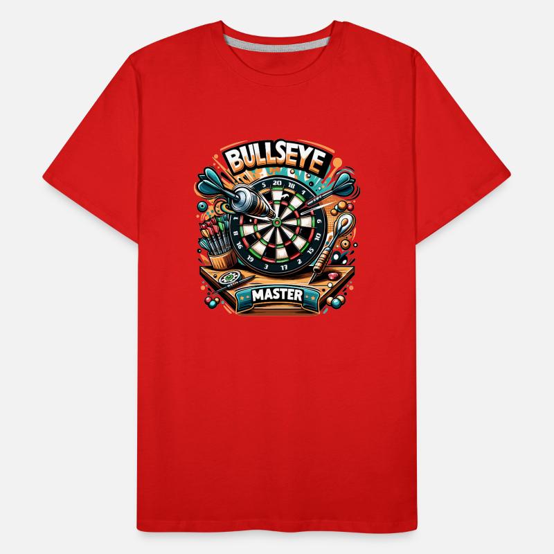 Bullseye Master : Conception de fléchettes colorées T-shirt bio Premium Homme