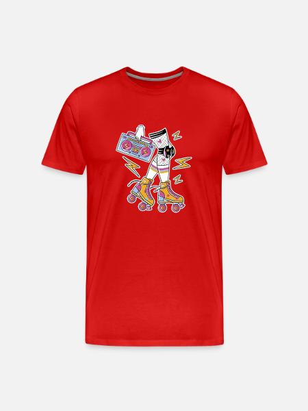 Retro Rollers Groove Vibes - Men's Premium Organic T-Shirt - red