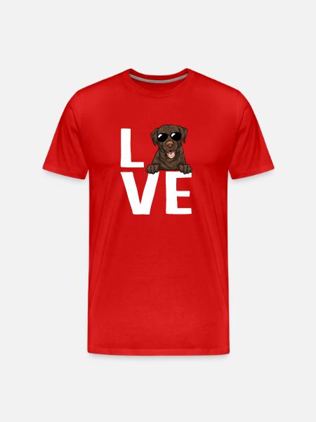 Chocolate Labrador Retriever Dog - Men's Premium Organic T-Shirt - red