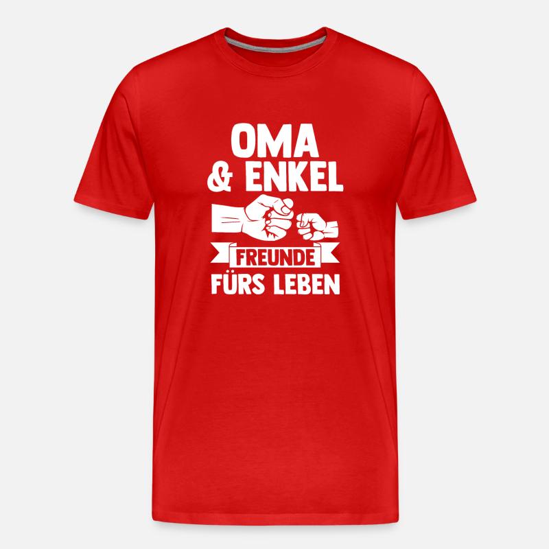 Oma Großmutter und Enkel - Männer Premium Bio T-Shirt - Rot