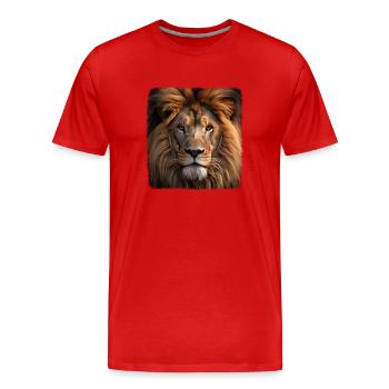 Lions realistic lion - Men's Premium Organic T-Shirt - red - Front - Damien (186cm)