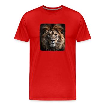 Lions realistic lion - Men's Premium Organic T-Shirt - red - Front - Damien (186cm)