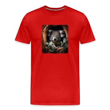 Koalas realistic Koala - Men's Premium Organic T-Shirt - red - Front - Damien (186cm)