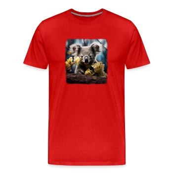 Koalas realistic Koala - Men's Premium Organic T-Shirt - red - Front - Damien (186cm)