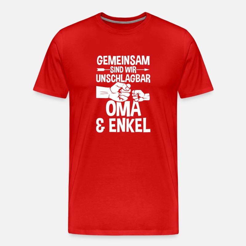 Oma Großmutter und Enkel - Männer Premium Bio T-Shirt - Rot
