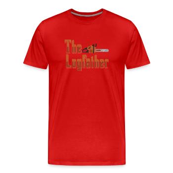 Bûcheron tronçonneuse arboriste - T-shirt bio Premium Homme - rouge - Devant - Damien (186cm)