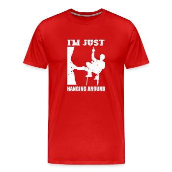 Bûcheron tronçonneuse arboriste - T-shirt bio Premium Homme - rouge - Devant - Damien (186cm)