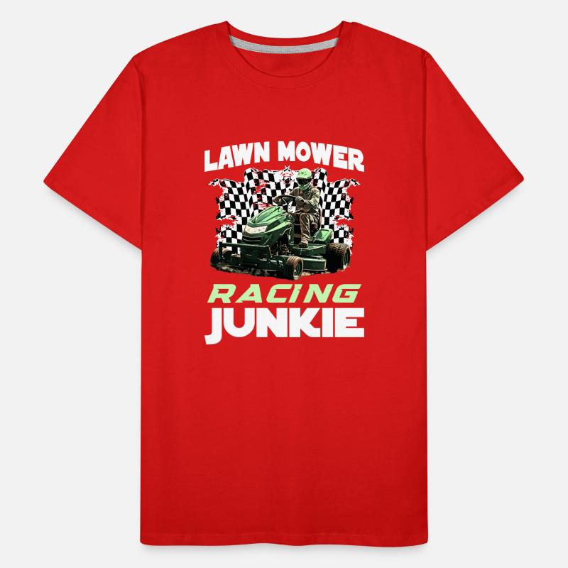 Tondeuse à gazon Tondeuse à gazon de course Tondeuse à gazon de course T-shirt bio Premium Homme