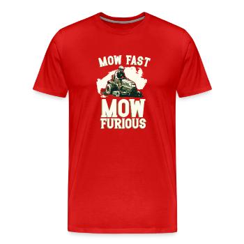 Tondeuse à gazon Tondeuse à gazon de course Tondeuse à gazon de course - T-shirt bio Premium Homme - rouge - Devant - Damien (186cm)