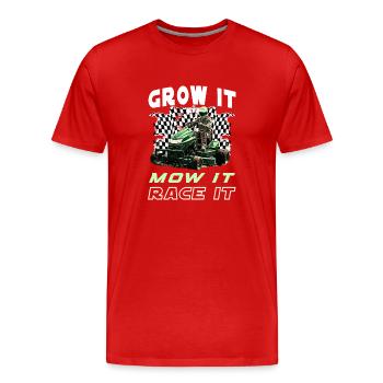 Tondeuse à gazon Tondeuse à gazon de course Tondeuse à gazon de course - T-shirt bio Premium Homme - rouge - Devant - Damien (186cm)