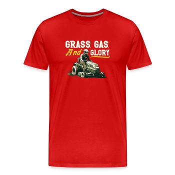 Tondeuse à gazon Tondeuse à gazon de course Tondeuse à gazon de course - T-shirt bio Premium Homme - rouge - Devant - Damien (186cm)