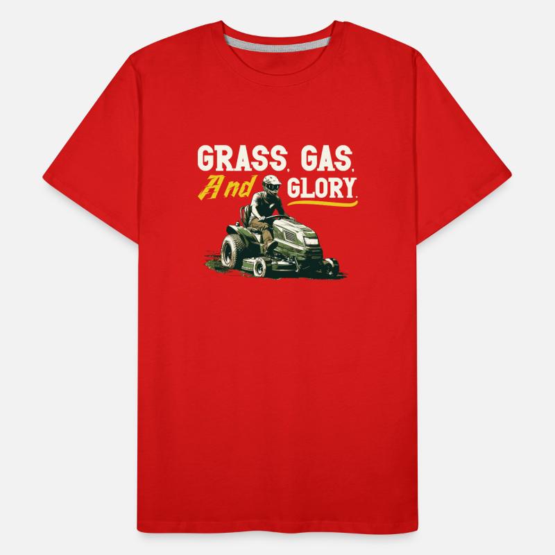 Tondeuse à gazon Tondeuse à gazon de course Tondeuse à gazon de course T-shirt bio Premium Homme