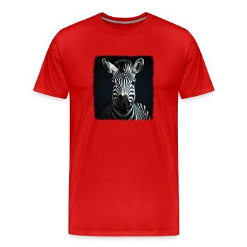 Zebras realistic Zebra - Men's Premium Organic T-Shirt - red - Front - Damien (186cm)