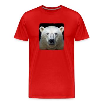Ours polaire Ours polaire réaliste - T-shirt bio Premium Homme - rouge - Devant - Damien (186cm)