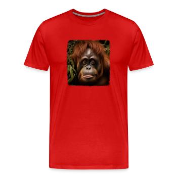 Orangs-outans réalistes Orangs-outans - T-shirt bio Premium Homme - rouge - Devant - Damien (186cm)
