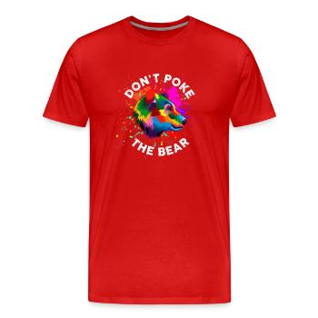 Fass den Bären nicht an - Männer Premium Bio T-Shirt - Rot - Vorne - Damien (186cm)