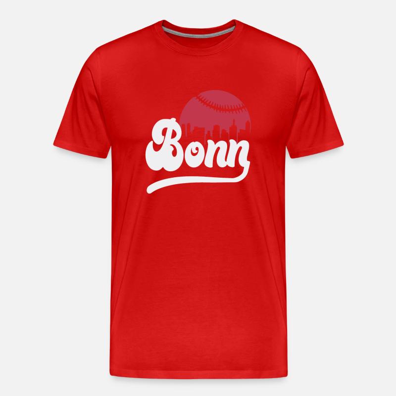 Baseball skyline Bonn - Männer Premium Bio T-Shirt - Rot