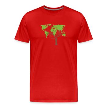 Bûcheron tronçonneuse arboriste - T-shirt bio Premium Homme - rouge - Devant - Damien (186cm)