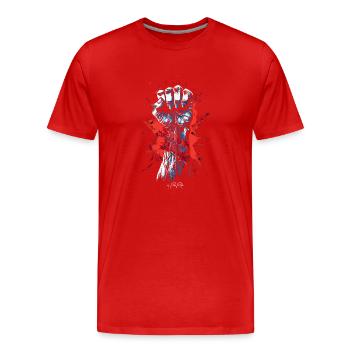 Poing de la liberté, lève le poing de la liberté - T-shirt bio Premium Homme - rouge - Devant - Damien (186cm)