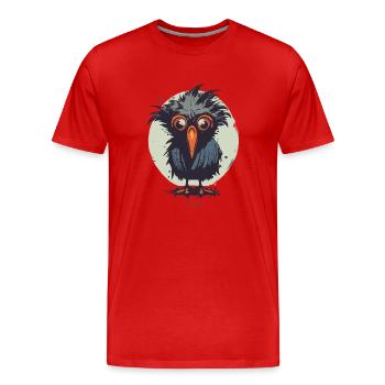 Confus et échevelé petit oiseau mignon - T-shirt bio Premium Homme - rouge - Devant - Damien (186cm)