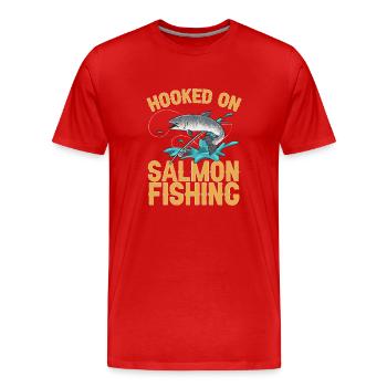 Salmon Fishing Salmon Angler - Men's Premium Organic T-Shirt - red - Front - Damien (186cm)