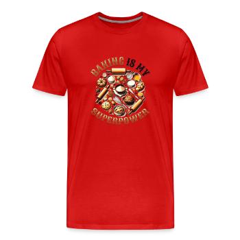 Baking Superpower Bäcker Nachtisch Konditor - Männer Premium Bio T-Shirt - Rot - Vorne - Damien (186cm)