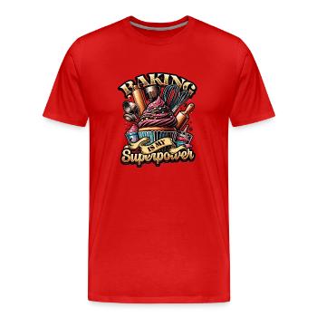 Baking Superpower Bäcker Nachtisch Konditor - Männer Premium Bio T-Shirt - Rot - Vorne - Damien (186cm)
