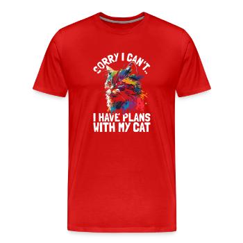 Entschuldigung, ich kann nicht - Männer Premium Bio T-Shirt - Rot - Vorne - Damien (186cm)