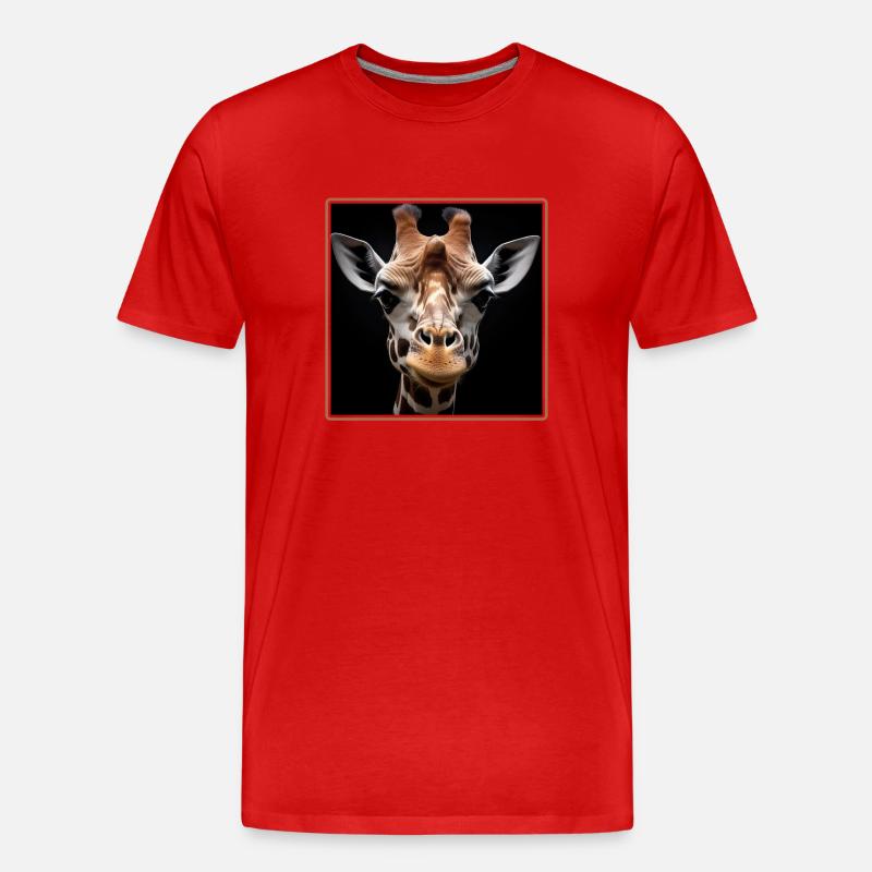 Giraffen realistic Giraffe - Männer Premium Bio T-Shirt - Rot
